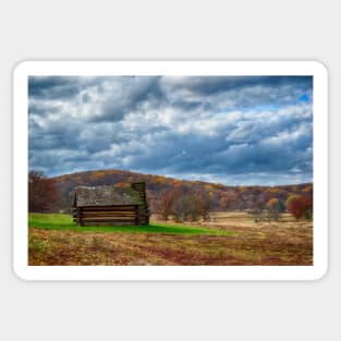 A Log Cabin In Autumn Sticker